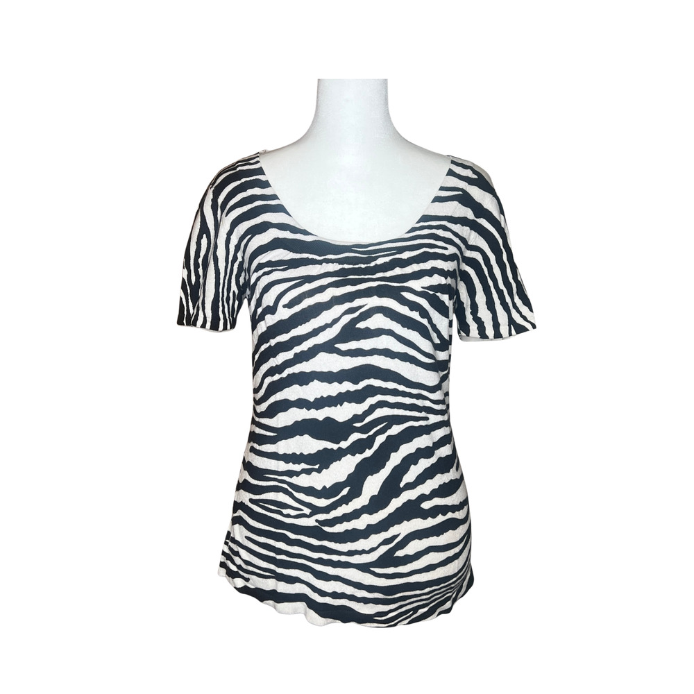 Vintage Y2K Womens Zebra Print Top Size S Goth Baddie Grunge Clubbing Going Out
